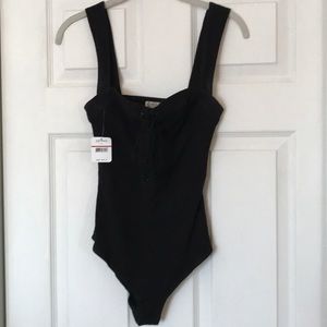 Black one-piece sexy tank top